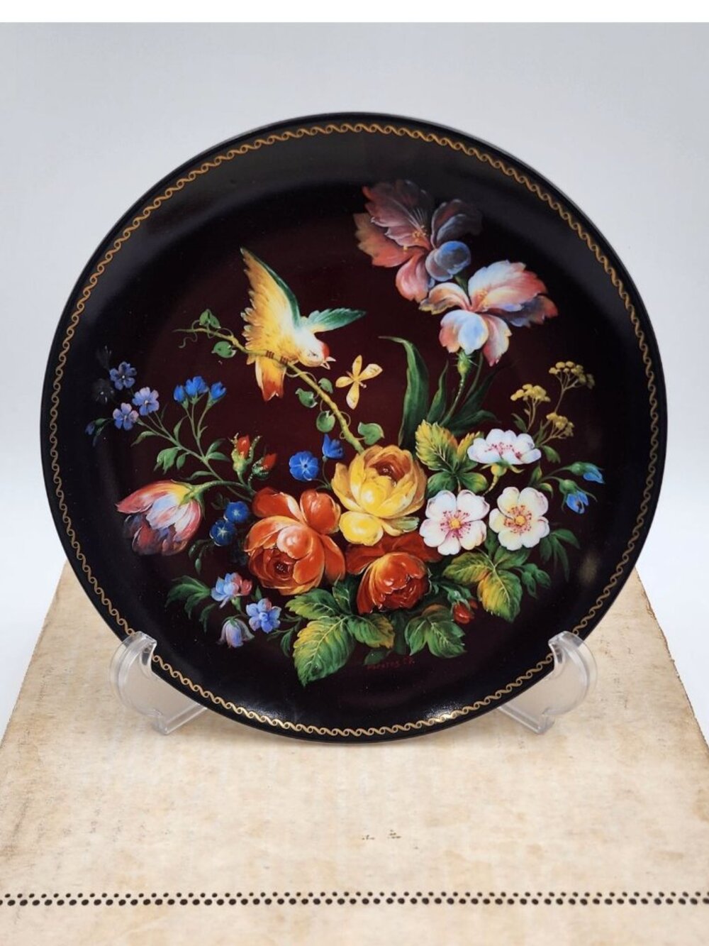Flights Of Fancy By Byliny Russian Porcelain Ornamental Art Plate COA and Box